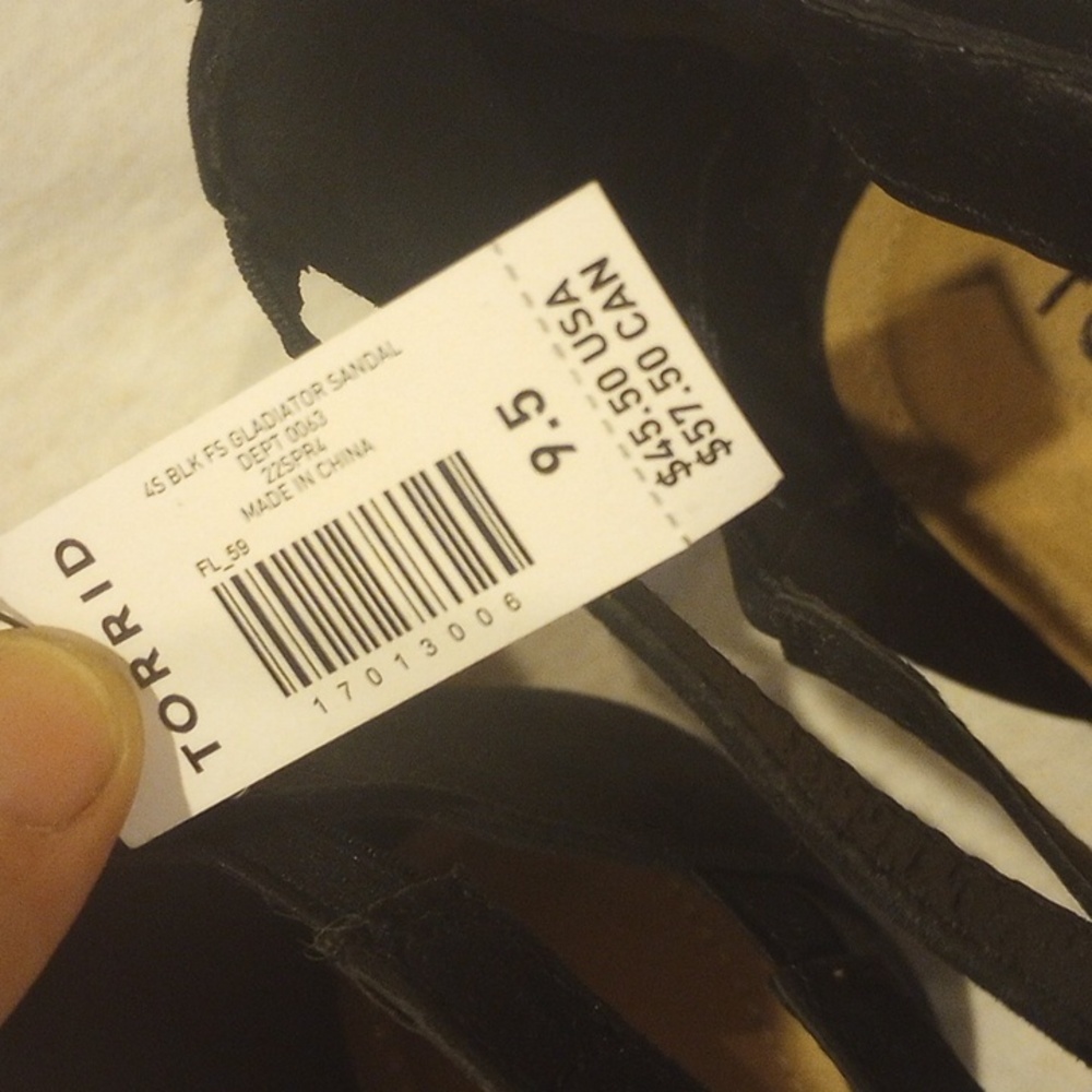 torrid Black Strappy Gladiator Sandals with Silver Buckles - Picture 2 of 5